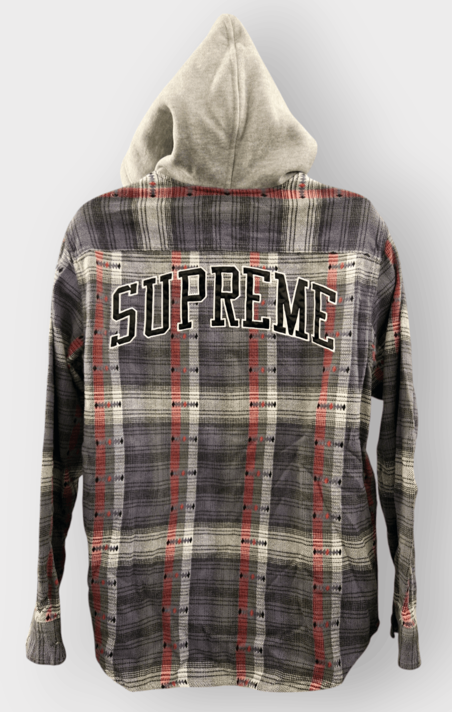 Supreme hooded jacquard flannel shirt on sale