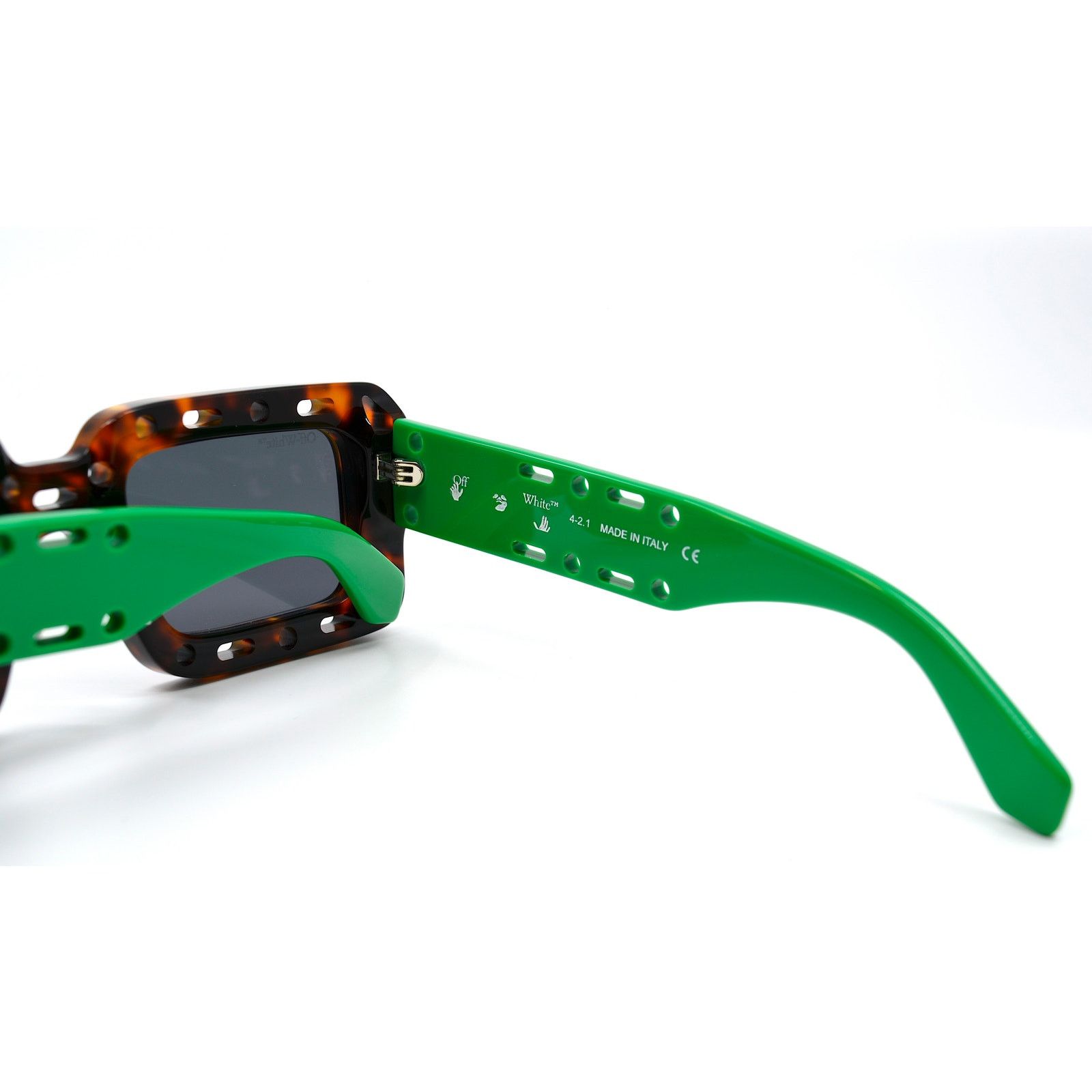Off-White NEW! OFF-WHITE ATLANTIC OER1025 HAVANA/GREEN GREY SUNGLASSES Size ONE SIZE - 9 Thumbnail