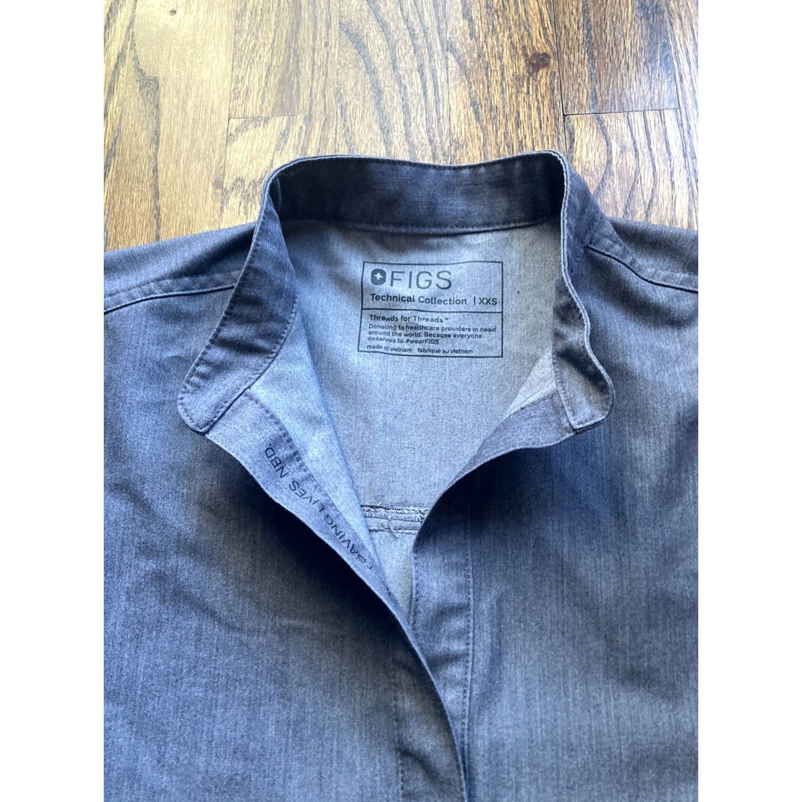 Vintage FIGS Rafaela Scrub Top Womens XXS Gray Oversized Technical Collection Unisex Size 2XS Gray Polyester Solid Medical Size XXS / US 00 / IT 34 - 4 Thumbnail