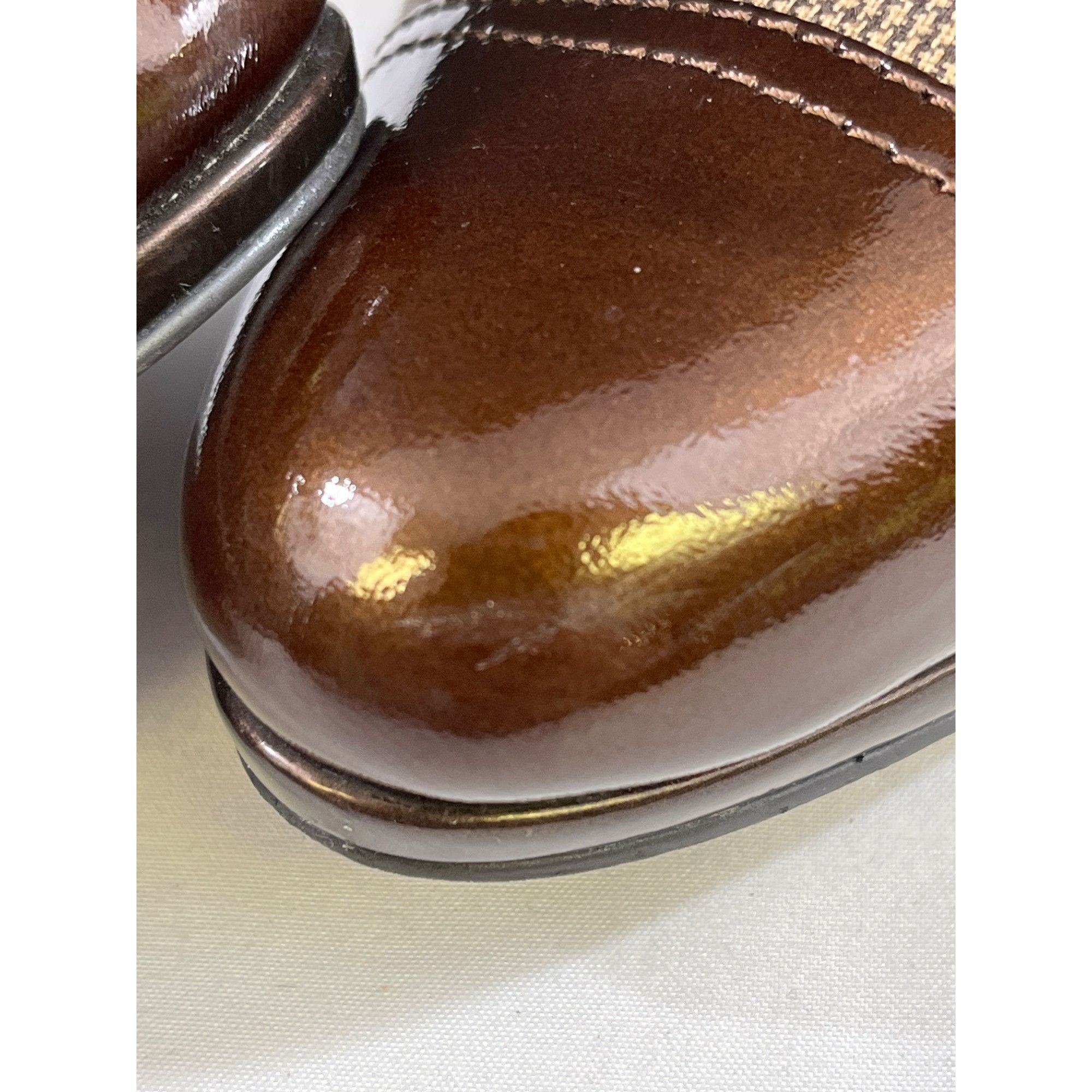 Anne Klein AK Anne Klein Women's Brown Leather Heeled Oxfords Size 8.5M Size US 8.5 / IT 38.5 - 8 Thumbnail