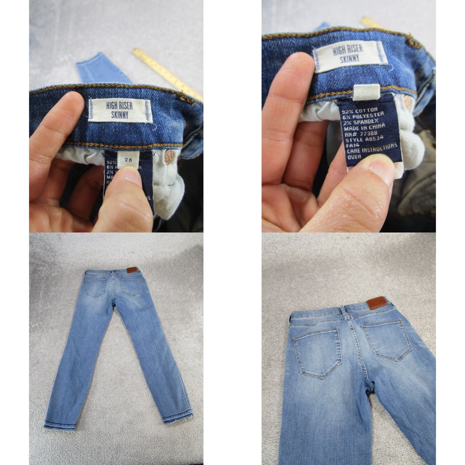 Madewell Madewell Womens Jeans Medium 28 Light Wash Skinny Ripped Size 28" / US 6 / IT 42 - 8 Thumbnail