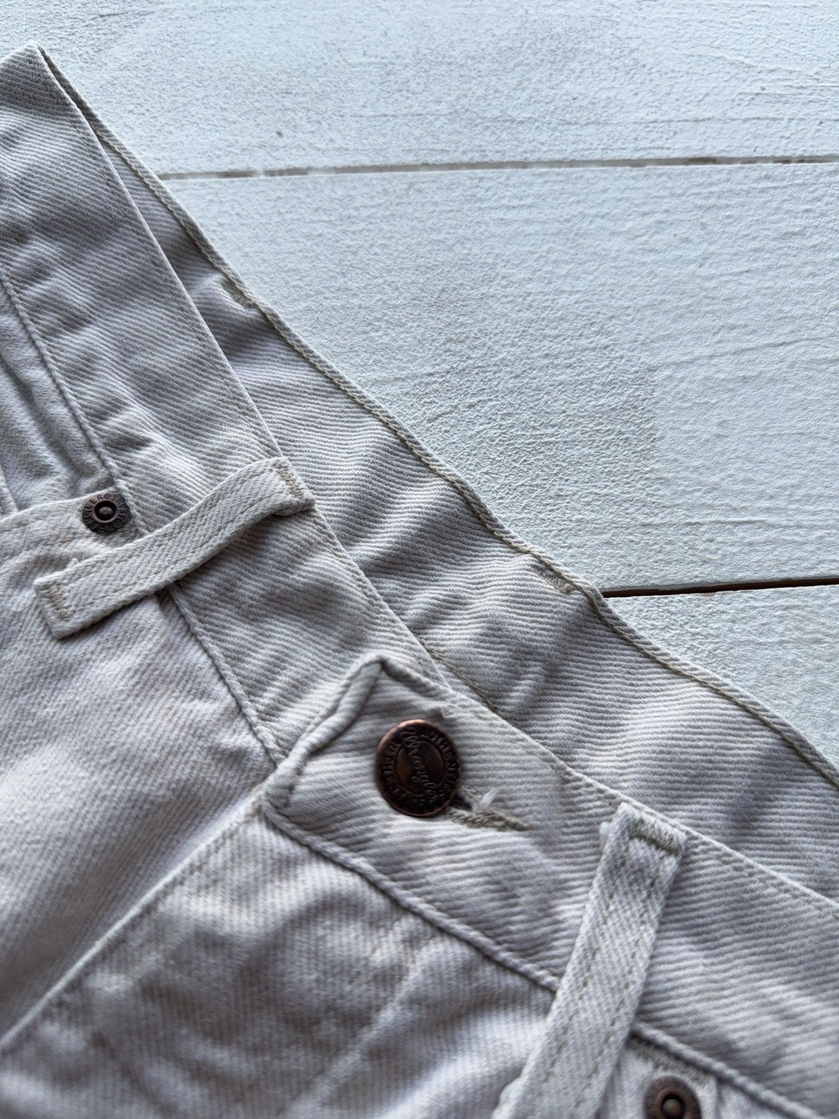 Wrangler Vintage 70s Wrangler UK-Made Off-White Western Cowboy Jeans Size US 30 / EU 46 - 6 Thumbnail