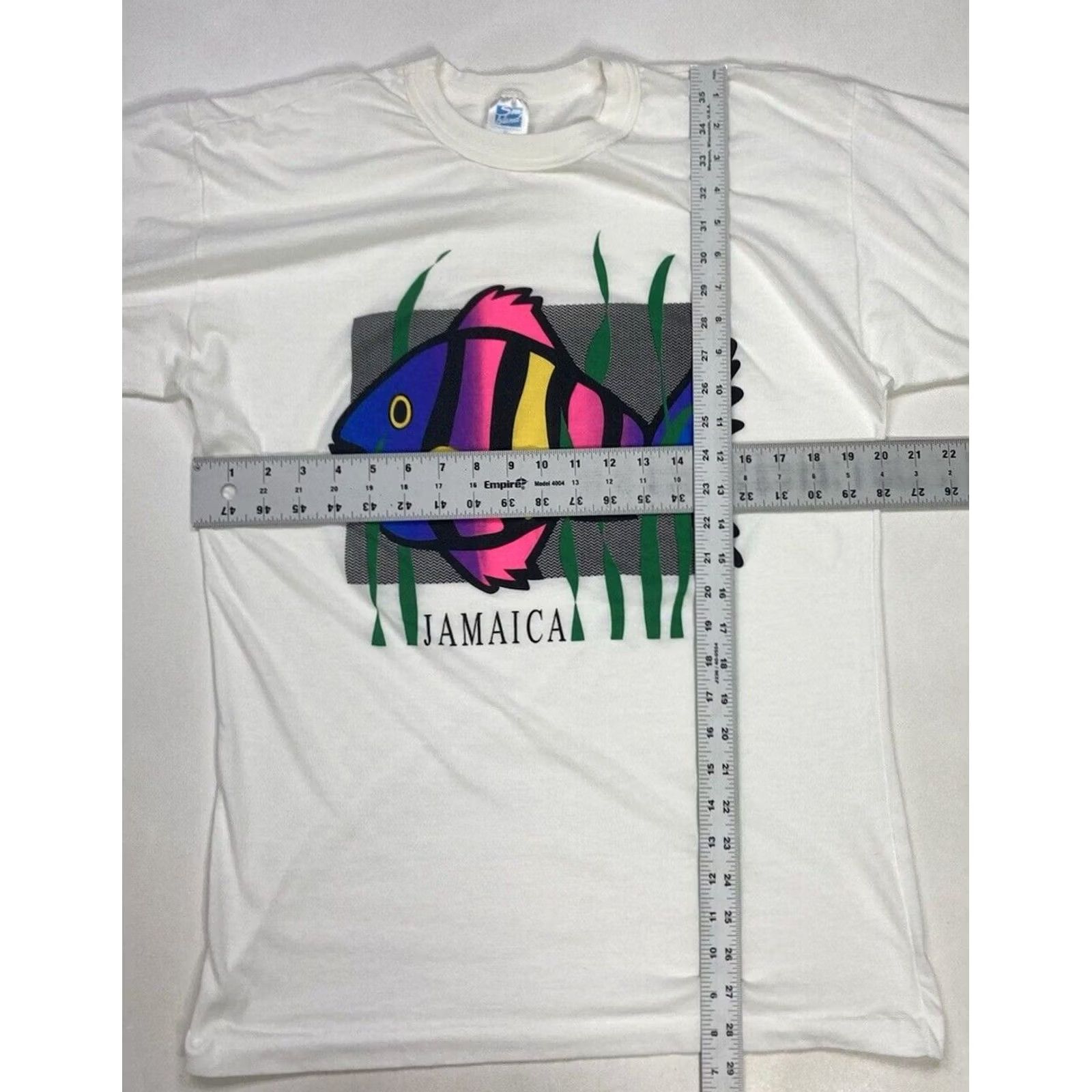 Vintage VINTAGE Jamaica Fish Graphic Sun Island T-Shirt Men Medium White 90s Single Stitch Shirt Mens Size US M / EU 48-50 / 2 - 6 Thumbnail
