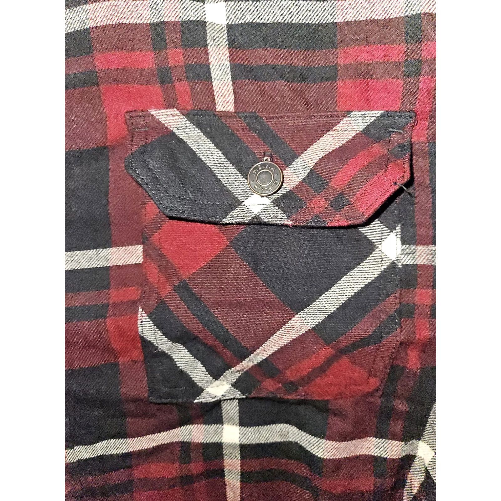 Wrangler Wrangler Shirt Mens Large Red Black Plaid Sherpa Lined Flannel Button Up Warm Jacket Size US L / EU 52-54 / 3 - 3 Thumbnail