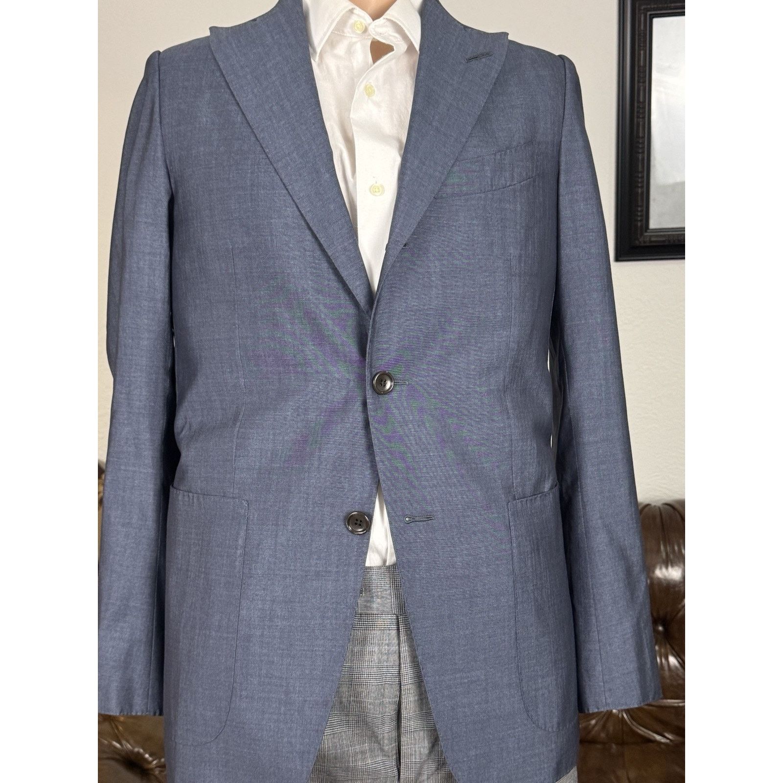Tom Ford Tom Ford Wool Silk Sport Jacket Blue Peak Lapel 48 IT/ 38 US Size 38S - 5 Thumbnail