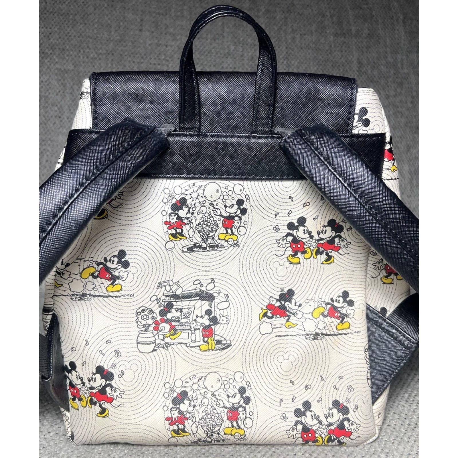 Vintage VINTAGE Loungefly Disney Mickey & Minnie Mouse GOLD BOW Hardware Backpack Bag Size ONE SIZE - 5 Thumbnail