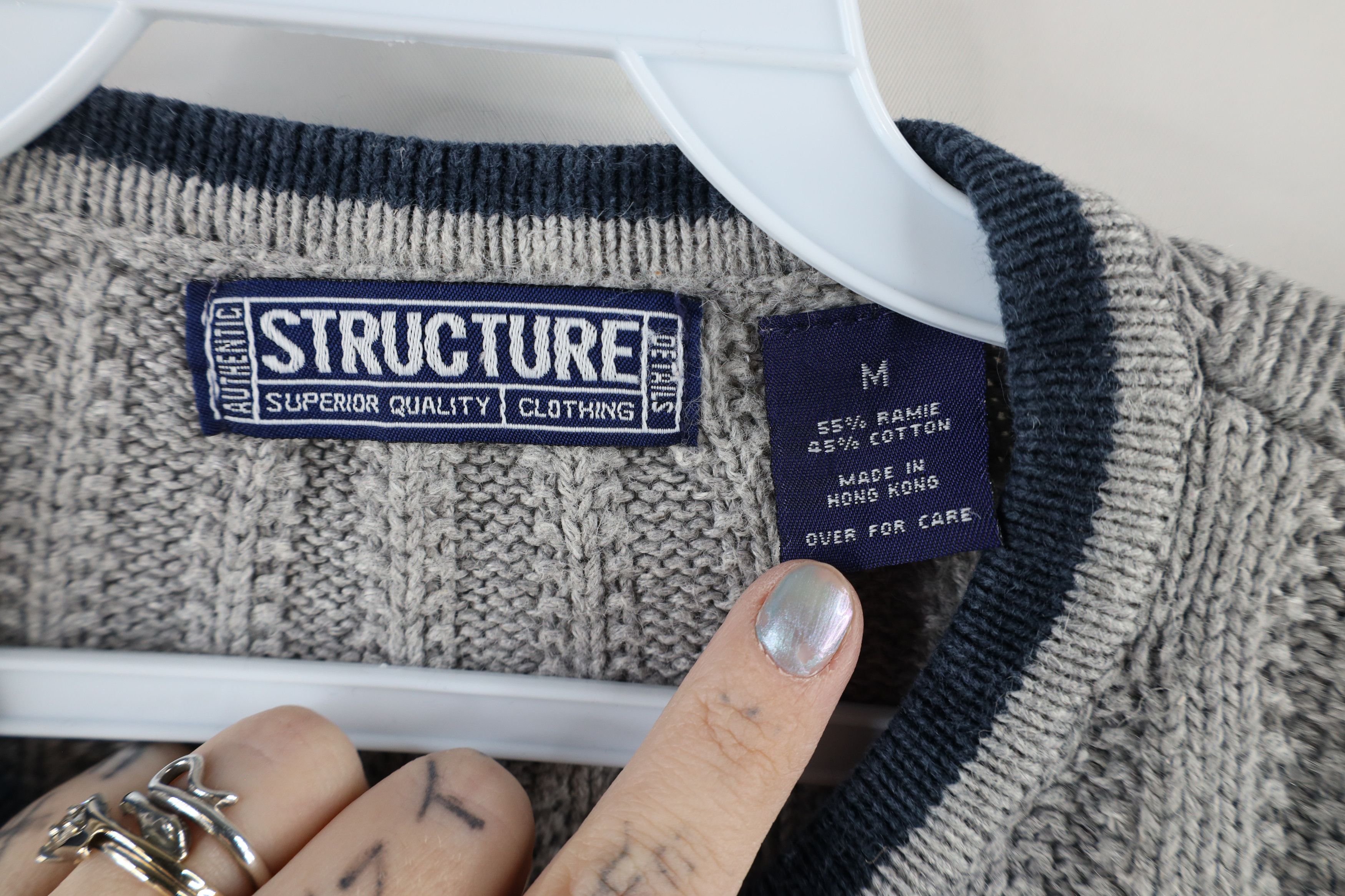 Vintage Vintage 90s Streetwear Ribbed Knit Henley Sweater Gray Size US M / EU 48-50 / 2 - 6 Thumbnail