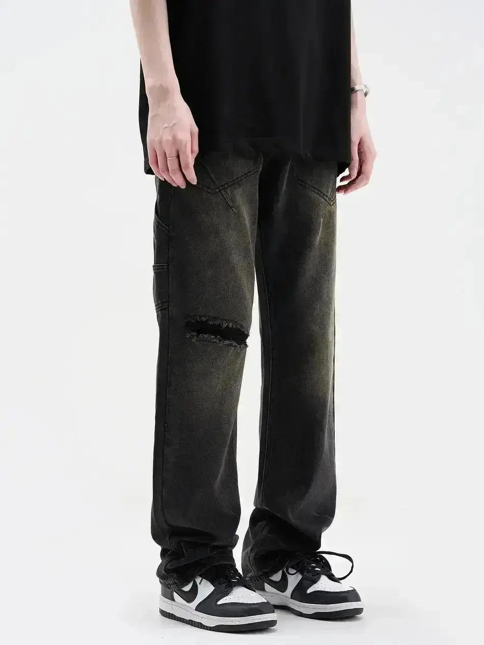 Japanese Brand Loose casual versatile distressed jeans Size US 32 / EU 48 - 4 Thumbnail