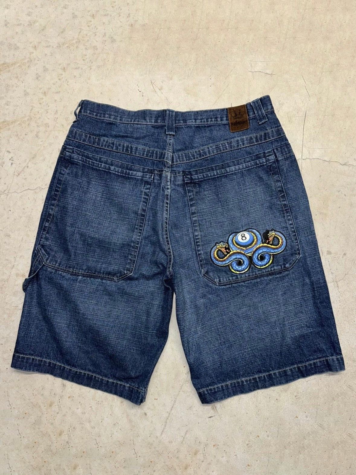 Vintage Crazy Vintage Y2K JNCO Baggy Jorts Snake 8 Ball Jean Shorts ...