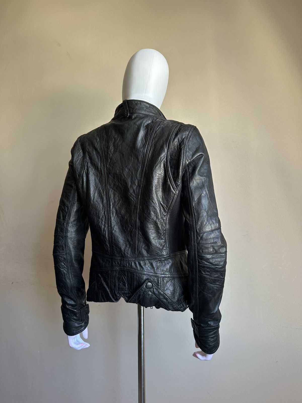 DENHAM Awant-garde Denham Leather Biker Jacket Rick Owens Style Y2K Size M / US 6-8 / IT 42-44 - 3 Thumbnail
