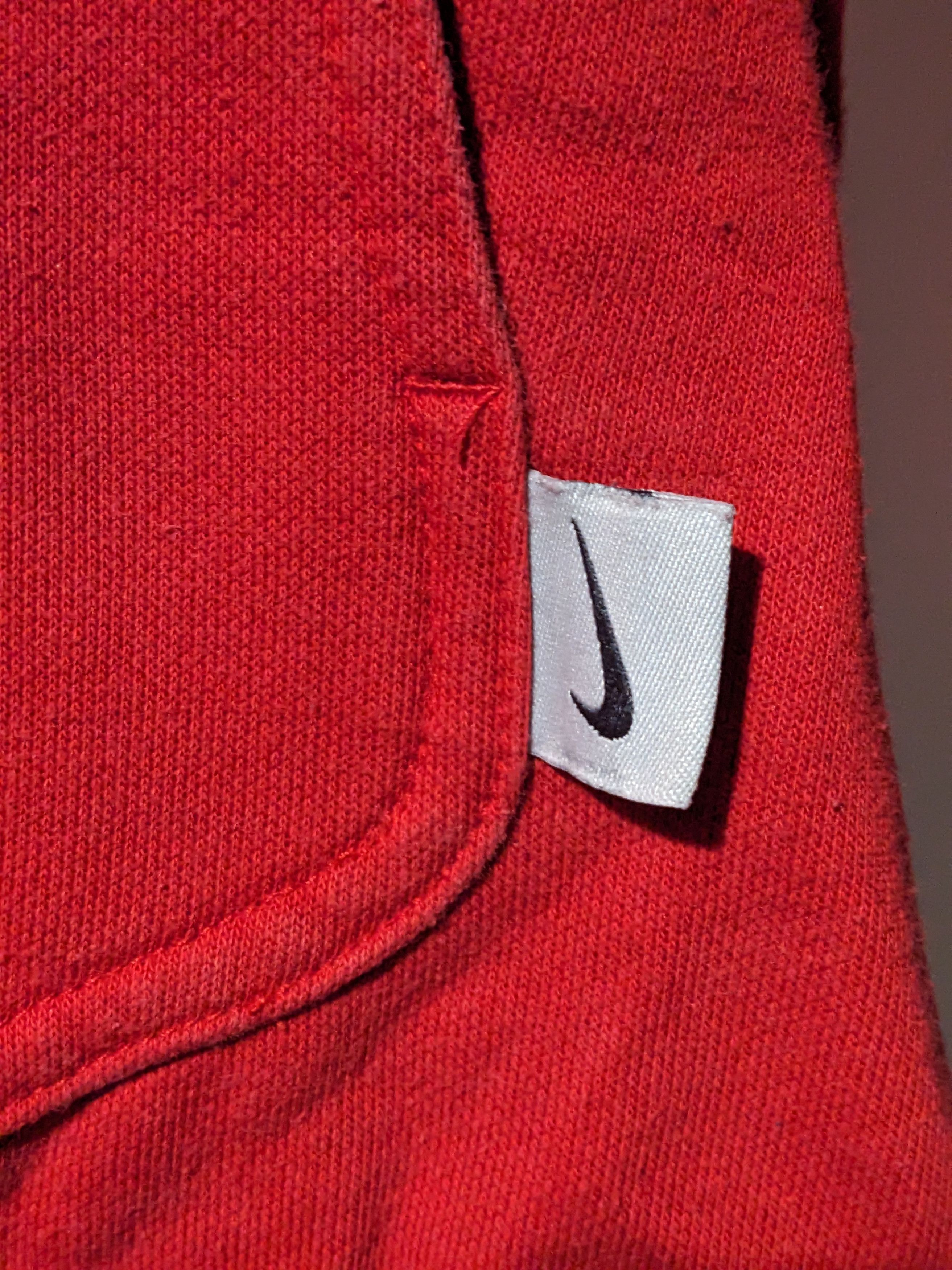 Nike × Vintage Vintage Y2K Nike Spell Out Red XX-Large Hoodie Size US XXL / EU 58 / 5 - 4 Thumbnail