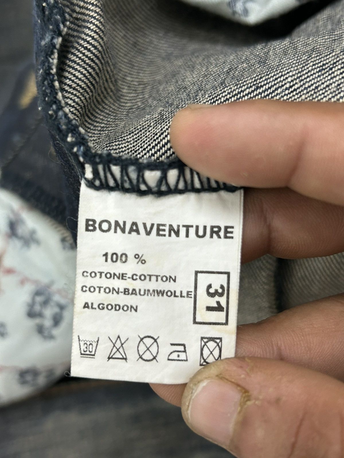 Le Grande Bleu (L.G.B.) Vintage Baggy Jeans Bonaventure Brand Mud Washed Size US 31 - 16 Thumbnail