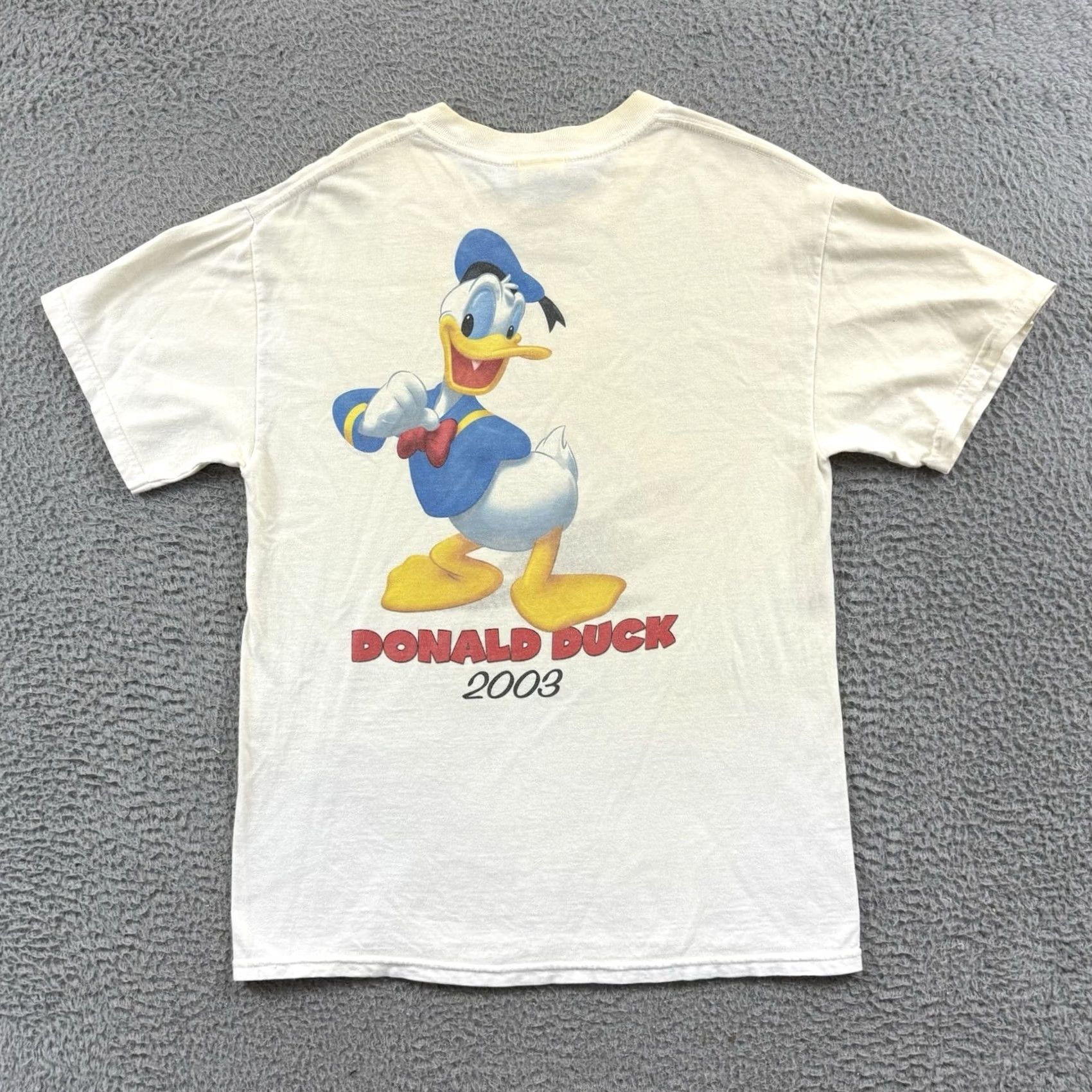 Disney VINTAGE Donald Duck Shirt Mens Medium White Disney Cartoon Disney Short Sleeve Size US M / EU 48-50 / 2 - 7 Thumbnail