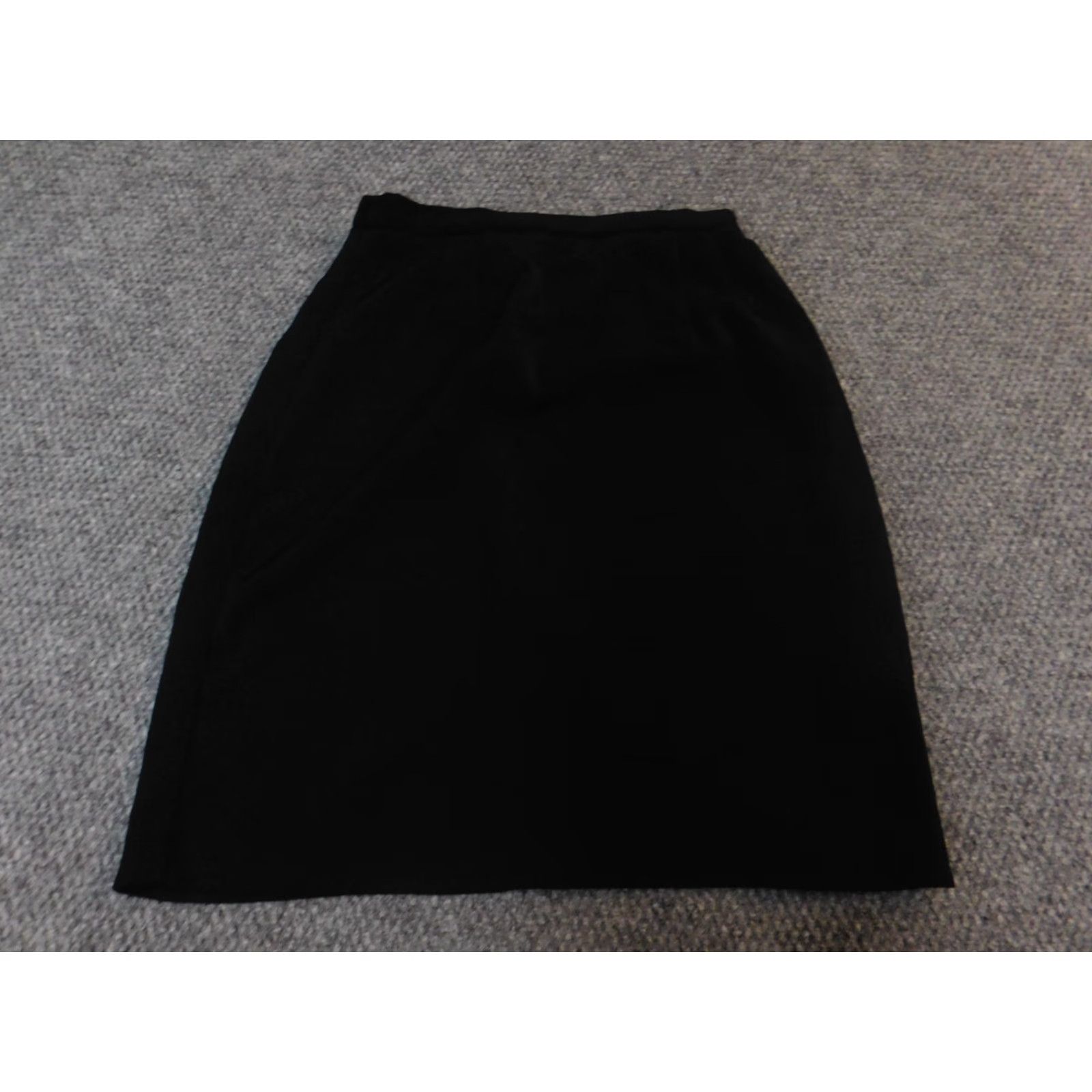 Vintage Positive Attitude Skirt Women's Regular Size 10P Black Knit Stretch A-Line Knee Length Zipper Casual Modern 2020s Size 32" / US 10 / IT 46 - 2 Thumbnail