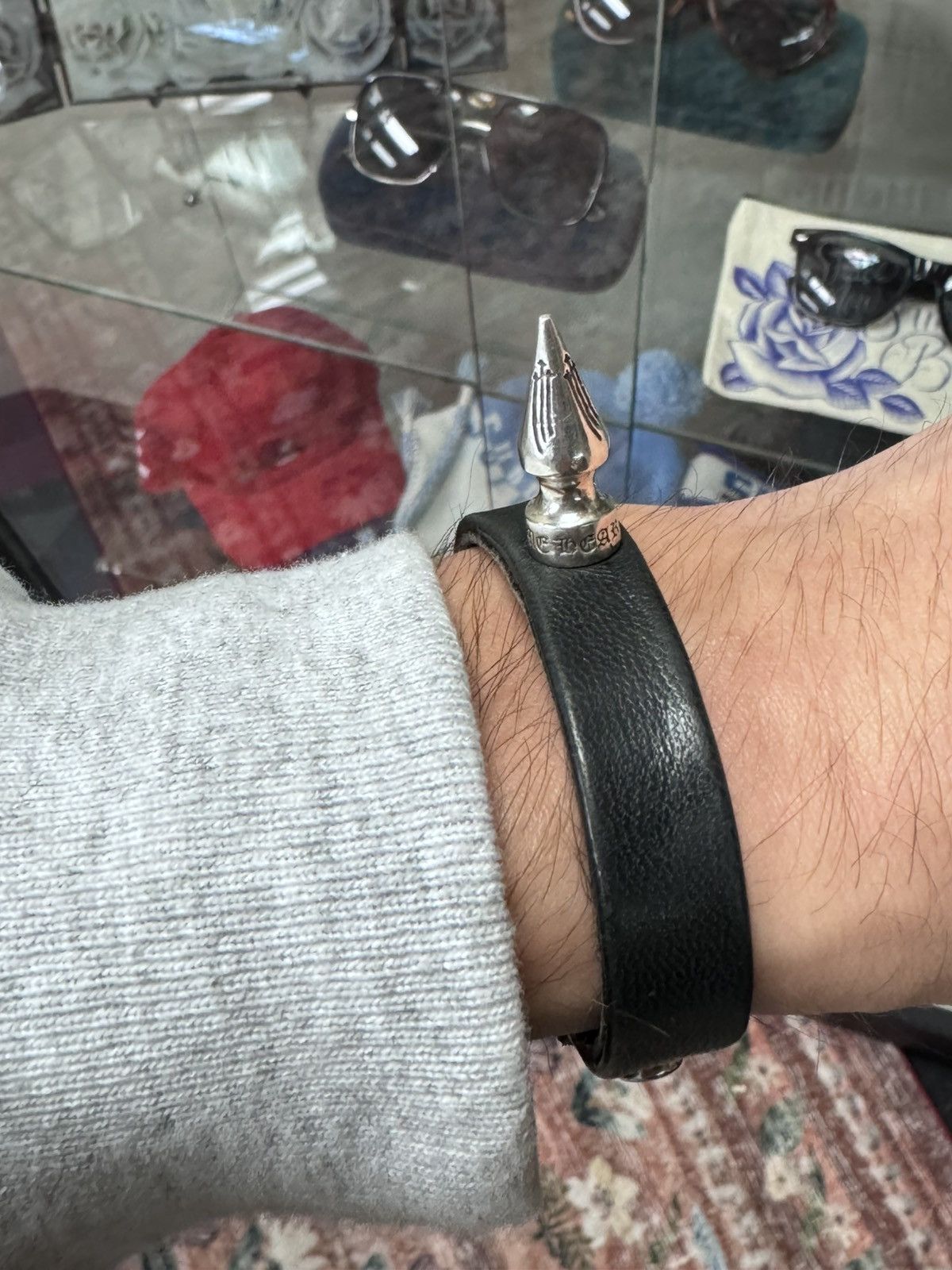 Chrome Hearts Chrome Hearts Spiked Leather Bracelet Size ONE SIZE - 3 Thumbnail