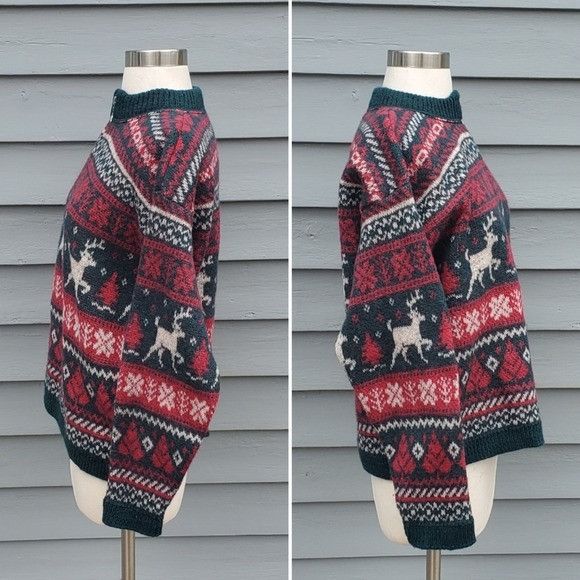 Vintage Vintage 90s Alps Retro Christmas Reindeer Fair Isle Sweater Size M / US 6-8 / IT 42-44 - 3 Thumbnail
