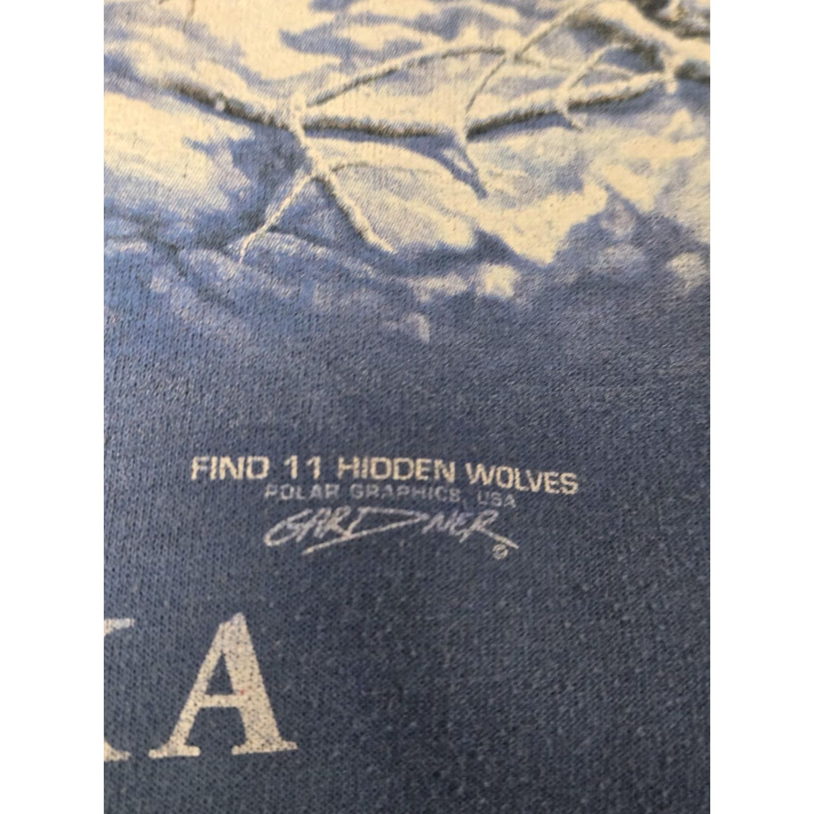 Hanes VINTAGE Hanes Alaska Wolves Sweatshirt Mens L Blue Crewneck Graphic Polar Graphics Size US L / EU 52-54 / 3 - 6 Thumbnail