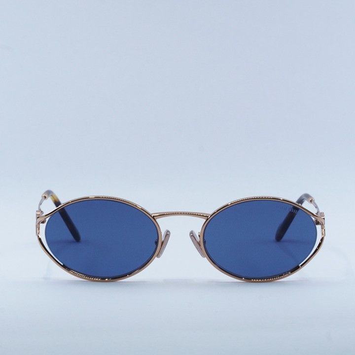 Miu Miu Miu Miu MU52YS ZVF1V1 Sunglasses Pink Gold Oval Frame Size ONE SIZE - 2 Thumbnail