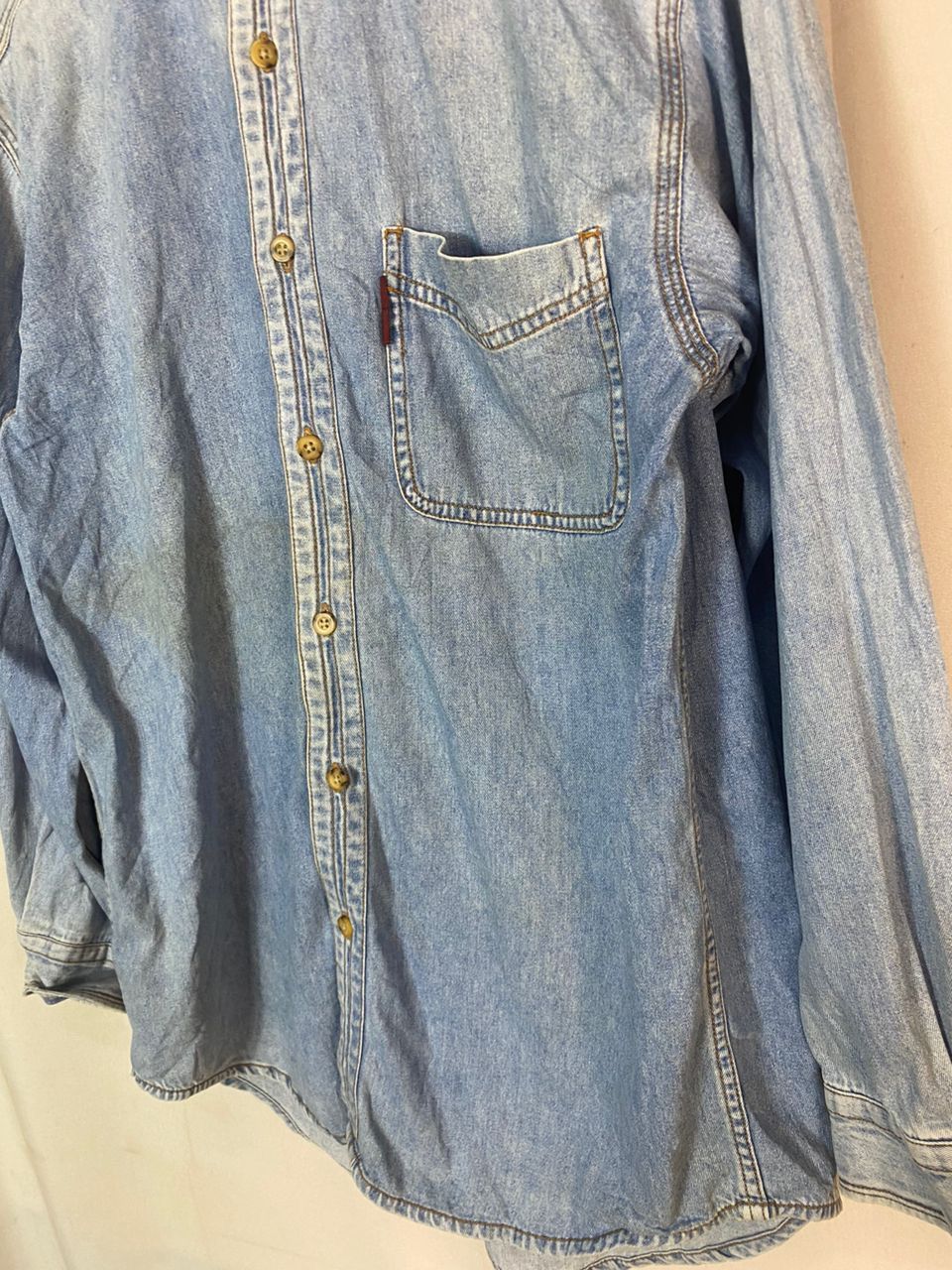 Bugle Boy Vintage bugle boy distressed denim button up shirt Size US L / EU 52-54 / 3 - 4 Thumbnail