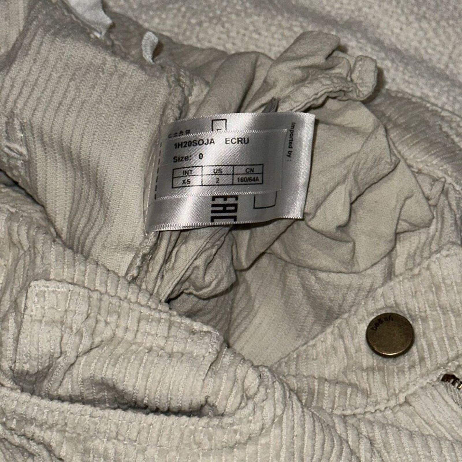 ba&sh Bash Corduroy Ecru Women’s Pants | Sz 2 Size 26" / US 2 / IT 38 - 5 Thumbnail