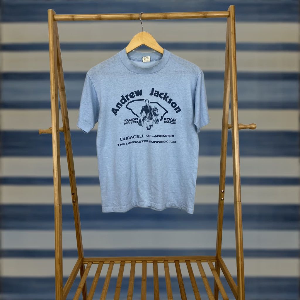 Vintage VTG Belton 80s Andrew Jackson Duracell Of Lancaster Thin 50/50 T-Shirt M USA Belton 80s T-Shirt Blue M Mens Size US M / EU 48-50 / 2 - 1 Thumbnail