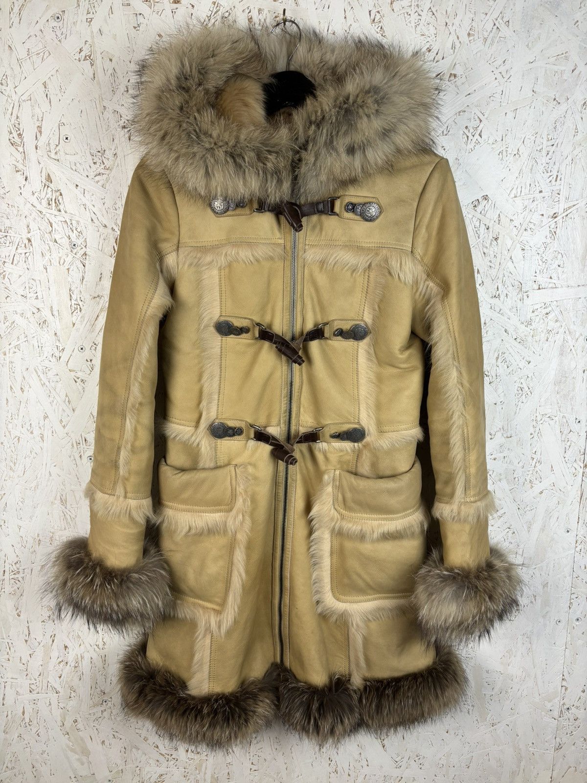 Prada Prada AW06 Shearling Sheep Fox Fur Leather Dufflecoat 44 Size M / US 6-8 / IT 42-44 - 1 Thumbnail