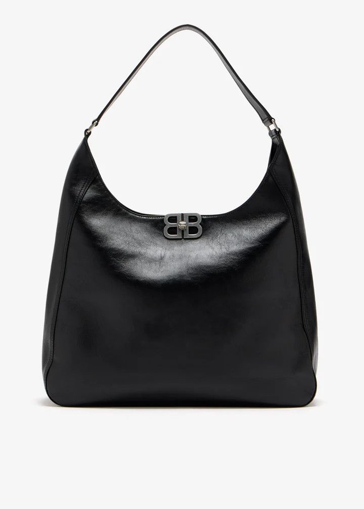 Balenciaga o1s1rm1225 Size: OS / BB Soft Medium Hobo Bag in Black Size ONE SIZE - 1 Thumbnail
