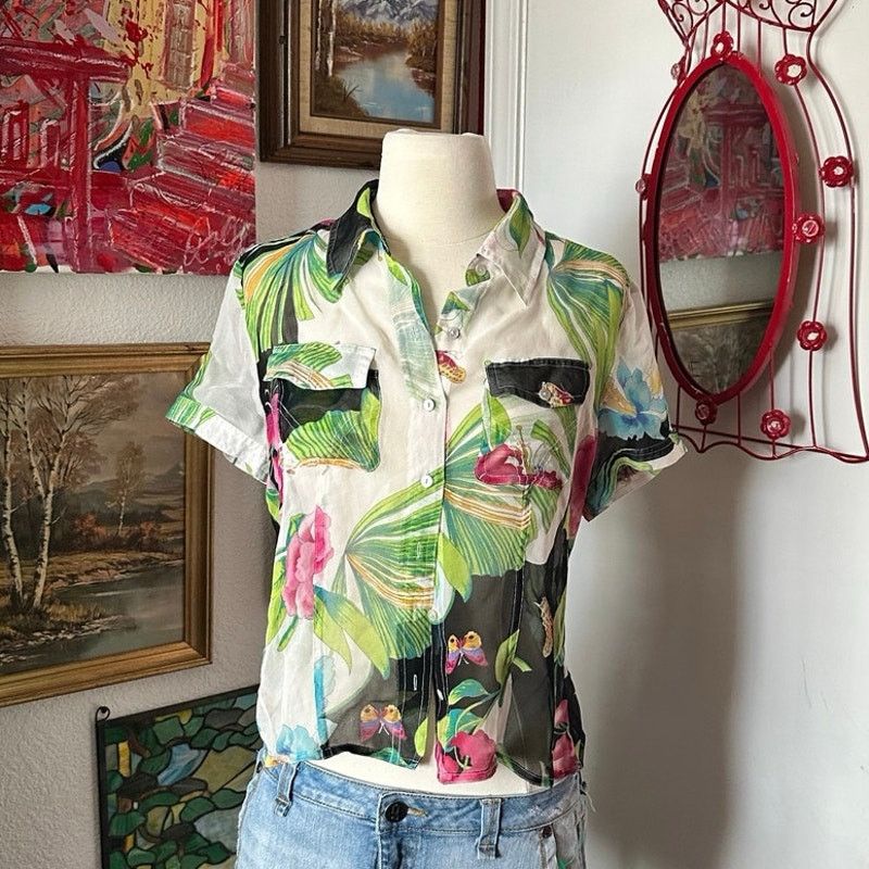 Other spenser jeremey floral mesh multicolor button up shirt Size M / US 6-8 / IT 42-44 - 1 Thumbnail