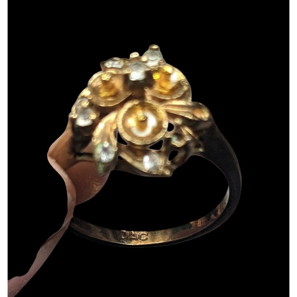 Other Vintage Elegant DAC Signed Fold Tone Floral Ring Size 8 Size ONE SIZE - 13 Thumbnail