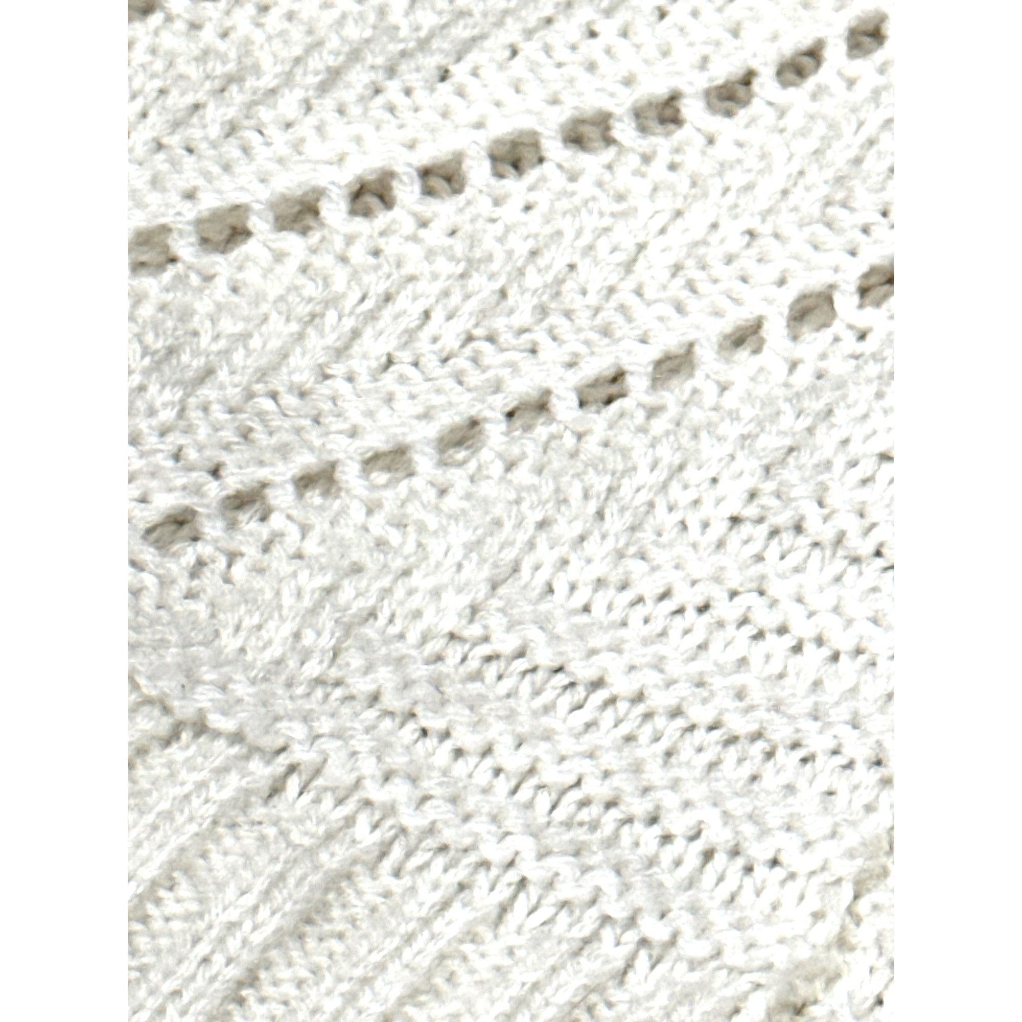 Other CCC Loose Knit White Long Sleeve Sweater Ribbed Stripes Eyel Size M / US 6-8 / IT 42-44 - 6 Thumbnail