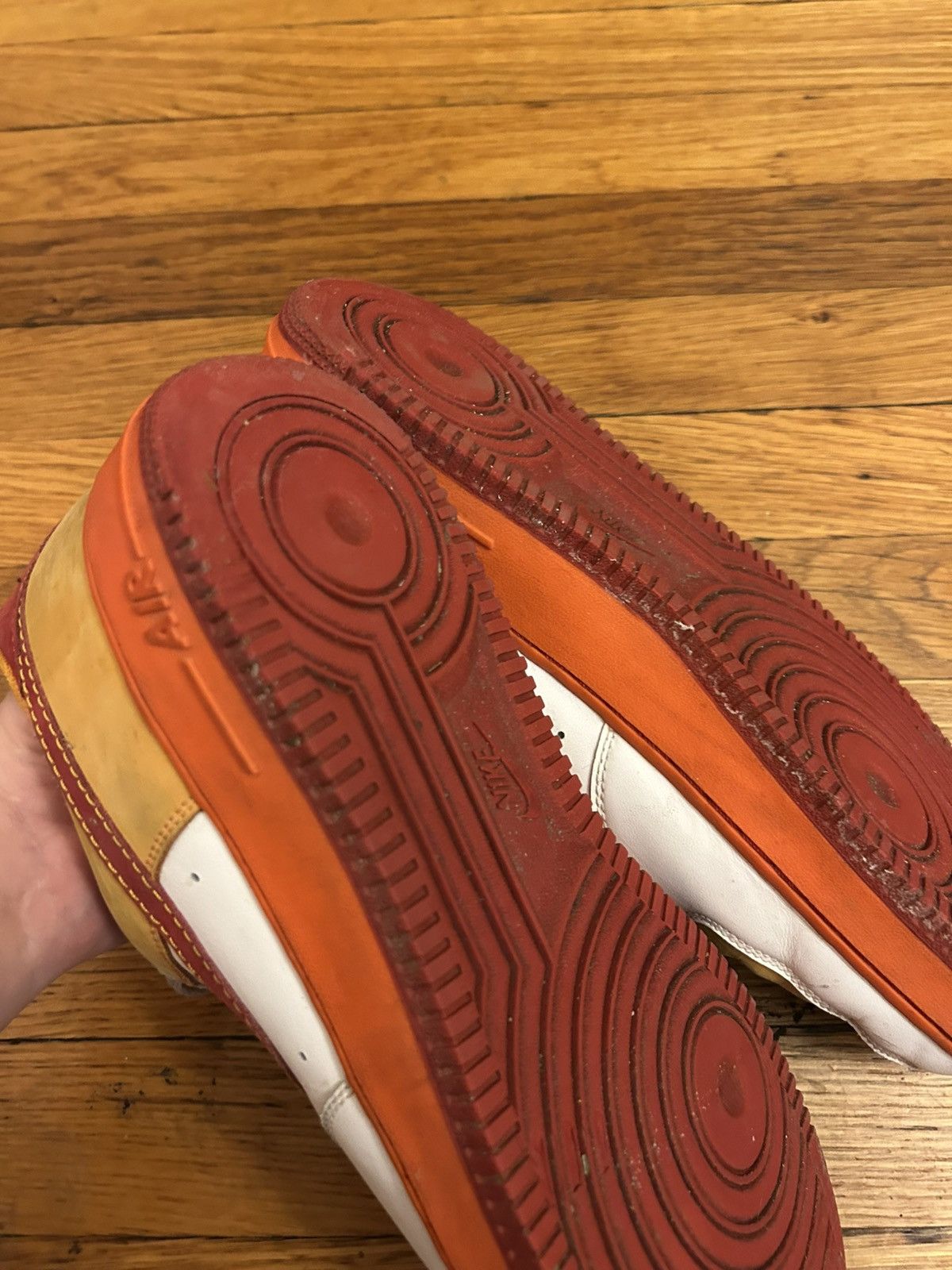 Nike Nike Air Force 1s orange/red/white/off white size 11 Size US 11 / EU 44 - 4 Thumbnail