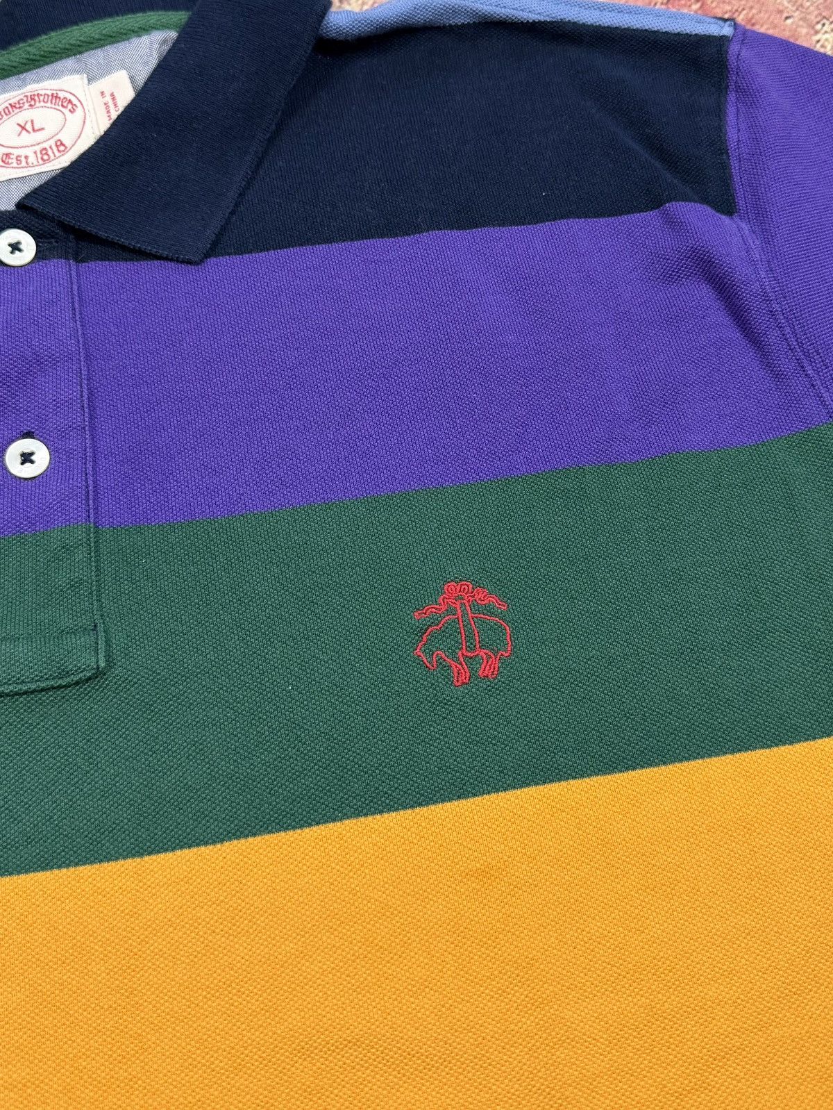 Brooks Brothers Brooks Brothers Long Sleeve Polo Striped Color-Block Rugby Size US XL / EU 56 / 4 - 8 Thumbnail