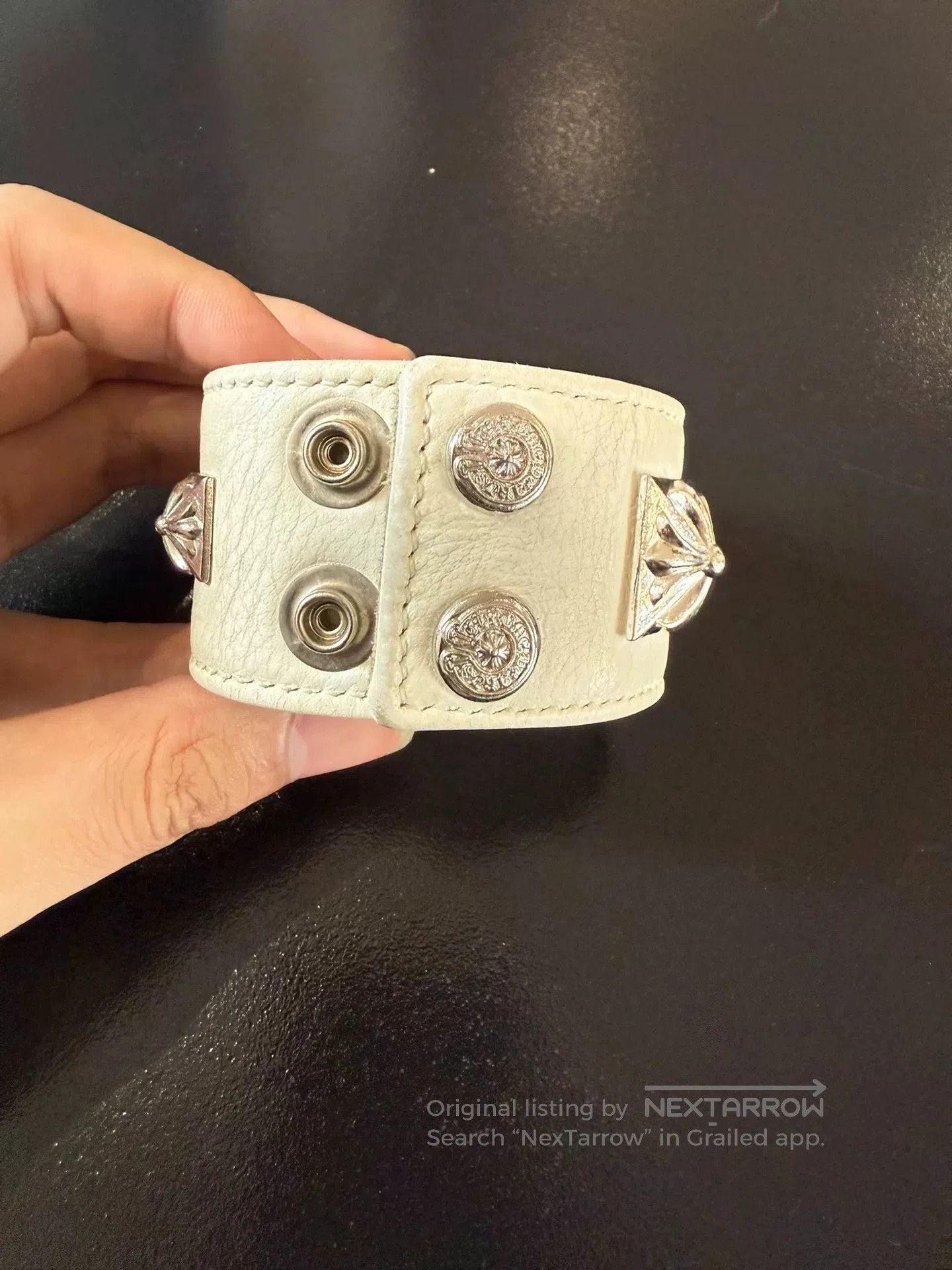 Chrome Hearts Chrome Hearts White Wide Studded Bracelet. Size ONE SIZE - 4 Thumbnail