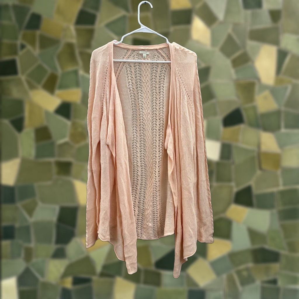 Vintage Sonoma Womens Cardigan Size Large Pink Long Sleeve Open Front Open Knit Size L / US 10 / IT 46 - 1 Thumbnail