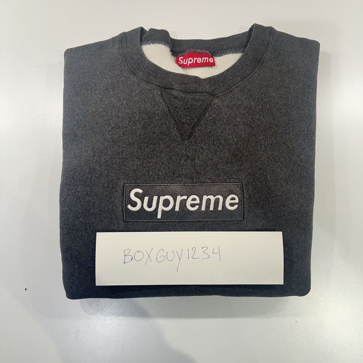 Supreme 1996 Dark Grey Box Logo Crewneck Size US L / EU 52-54 / 3 - 6 Thumbnail