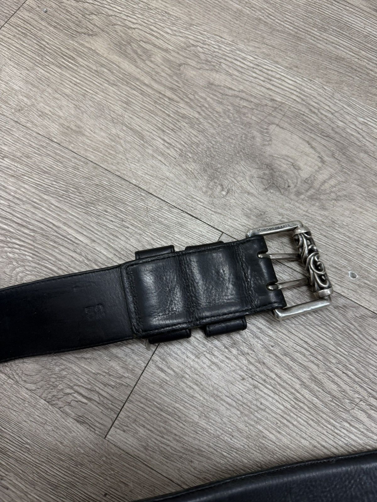 Chrome Hearts Chrome Hearts Black Double Pin Roller Belt 32 Size 32 - 3 Thumbnail