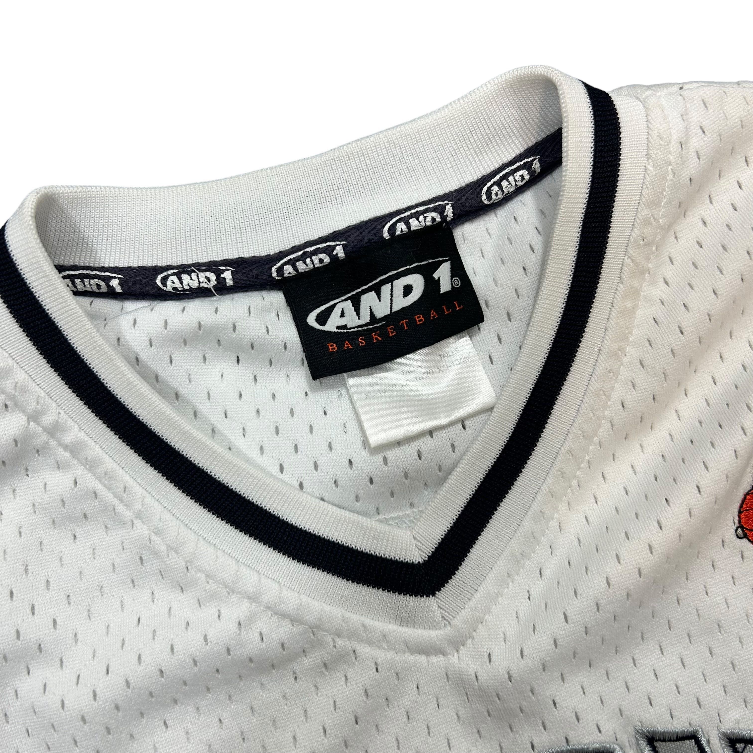 Vintage And1 And One White Polyester Mesh Basketball Jersey Youth XL Size US M / EU 48-50 / 2 - 6 Thumbnail