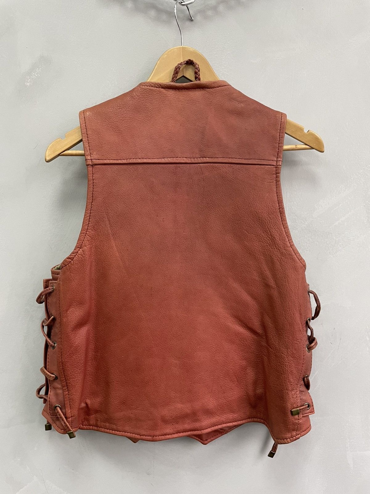 Vintage BIKER PUNK GRUND LEATHER WESTERN VEST JACKET Y2K Size US M / EU 48-50 / 2 - 8 Thumbnail