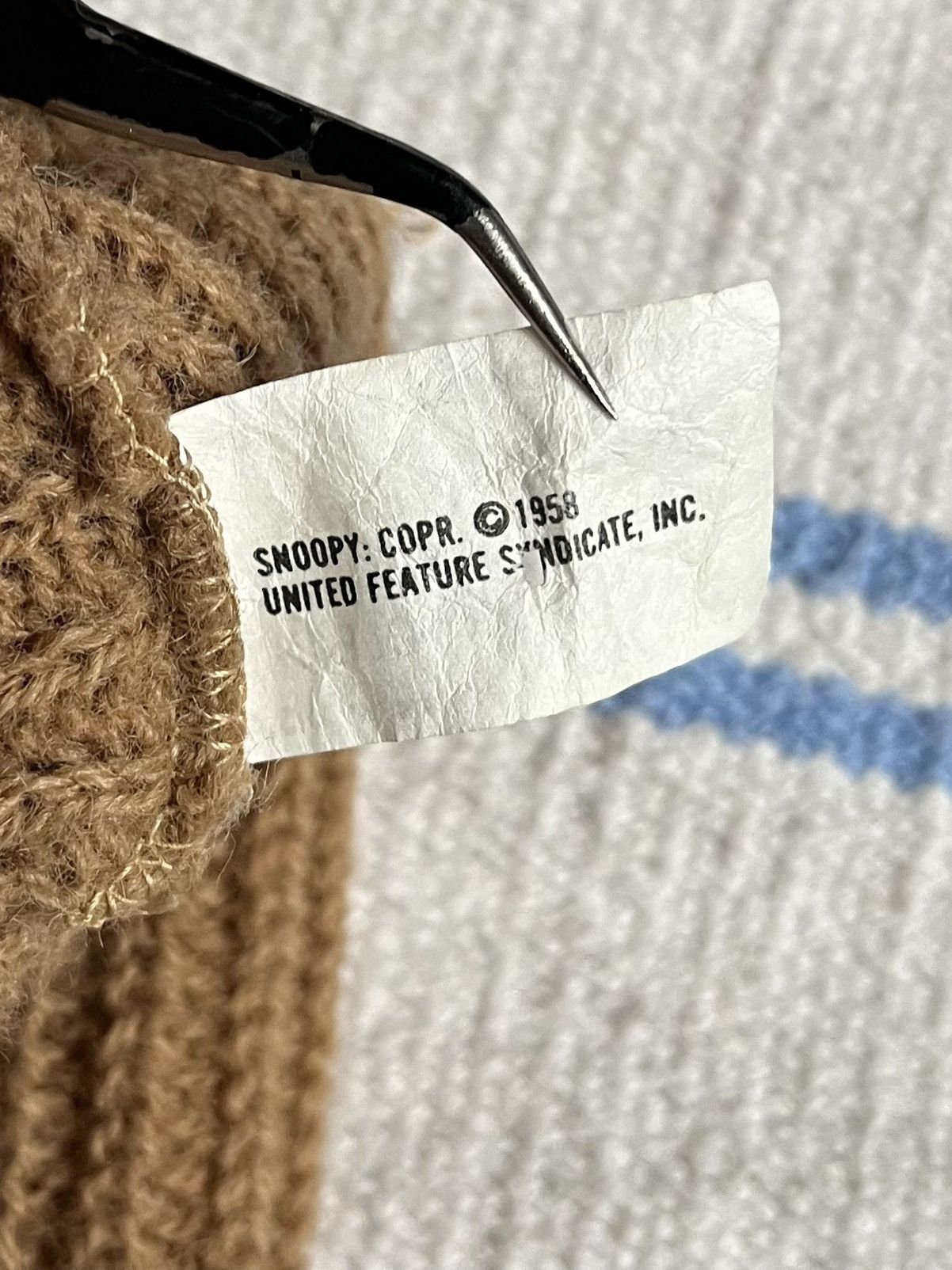 Peanuts Vintage Snoopy Peanuts Usa Beige Orlon Acrylic Beanie Hat Size ONE SIZE - 5 Thumbnail