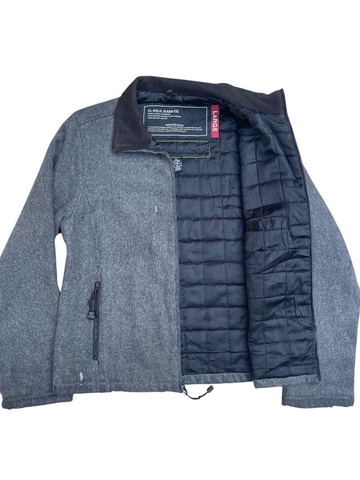 Polo Ralph Lauren × Vintage Polo RL Jeans Co. Quilted Wool Jacket Puffer Lining Size US L / EU 52-54 / 3 - 4 Thumbnail