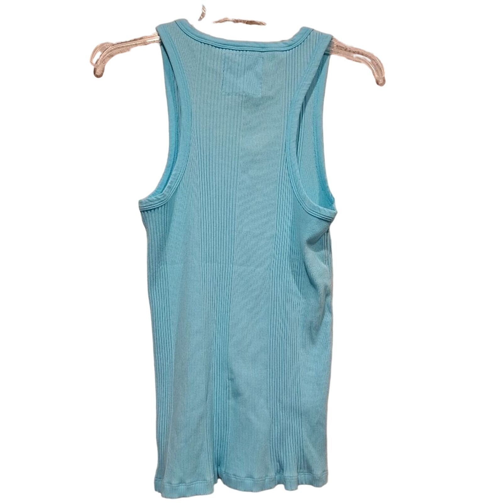 American Eagle Outfitters Aerie light blue ribbed tank top sleeveless women's sz Large Size L / US 10 / IT 46 - 3 Thumbnail