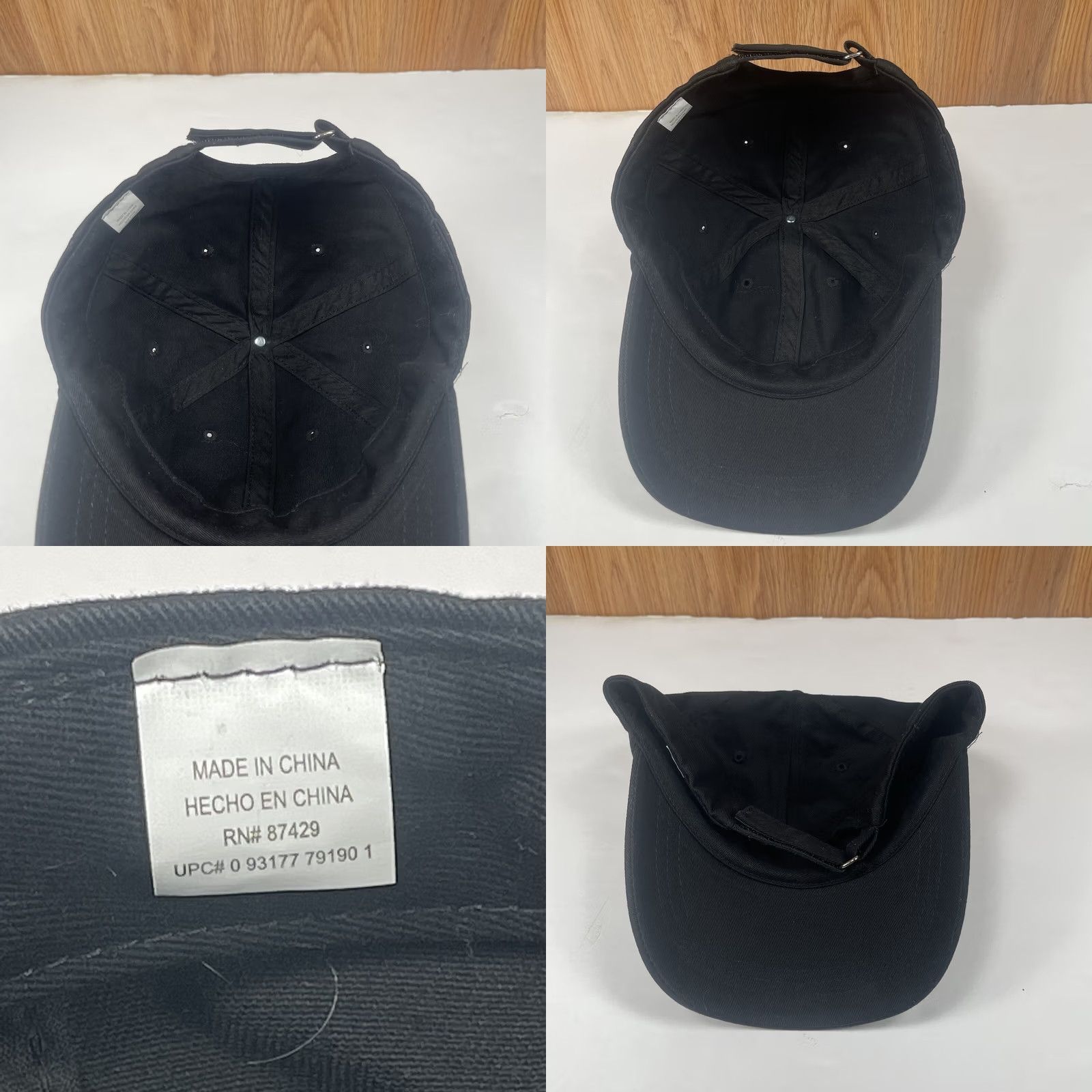 Vintage VINTAGE Unknown Blank Adult Adjustable StrapBack Baseball Hat Cap Solid Black Unisex Adults Adjustable Cotton Embroidered Cap Shoes? Size ONE SIZE - 8 Thumbnail
