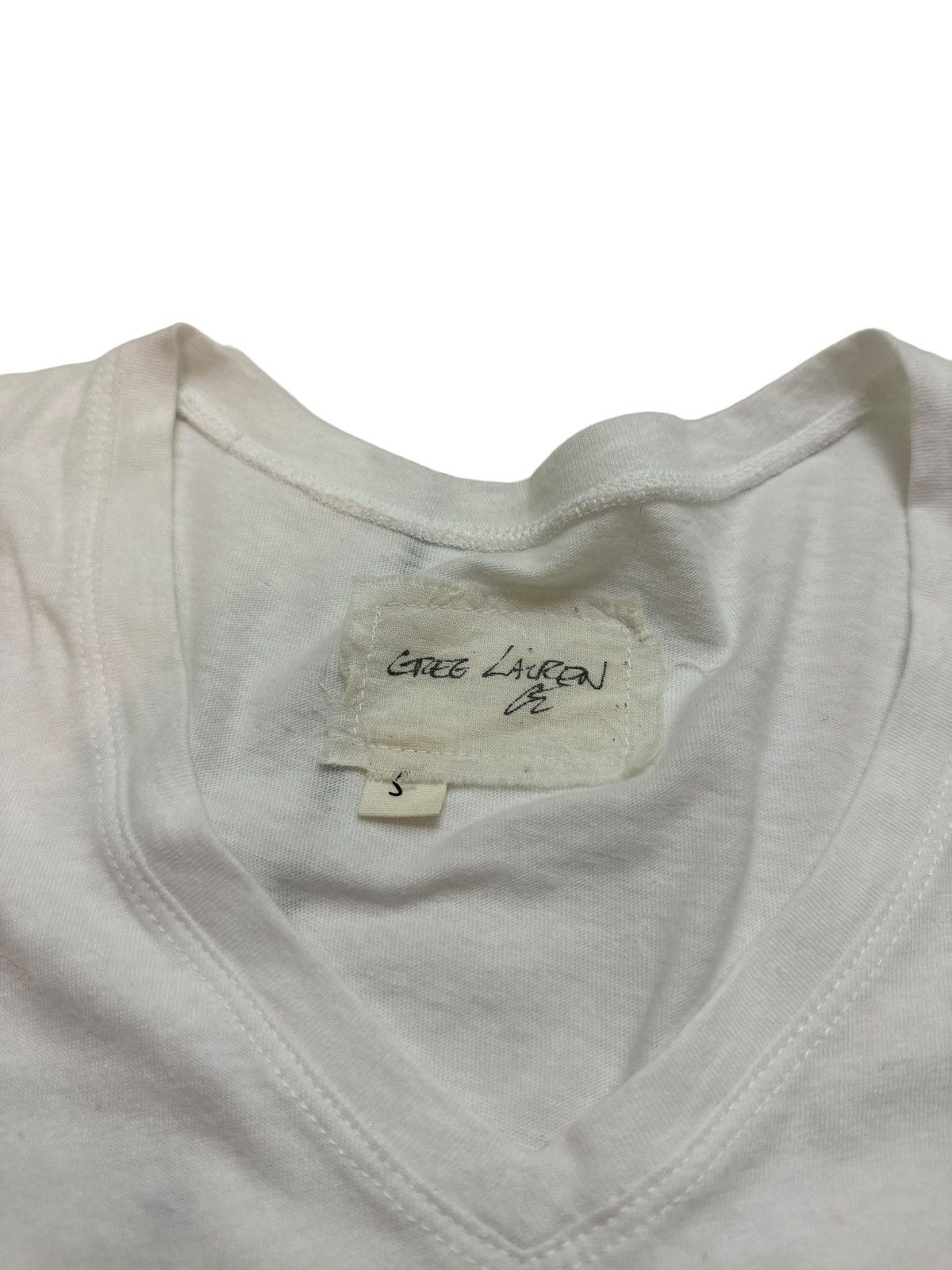 Greg Lauren Sz5 “V-Neck Tee” White Shirt Size US XXL / EU 58 / 5 - 6 Thumbnail