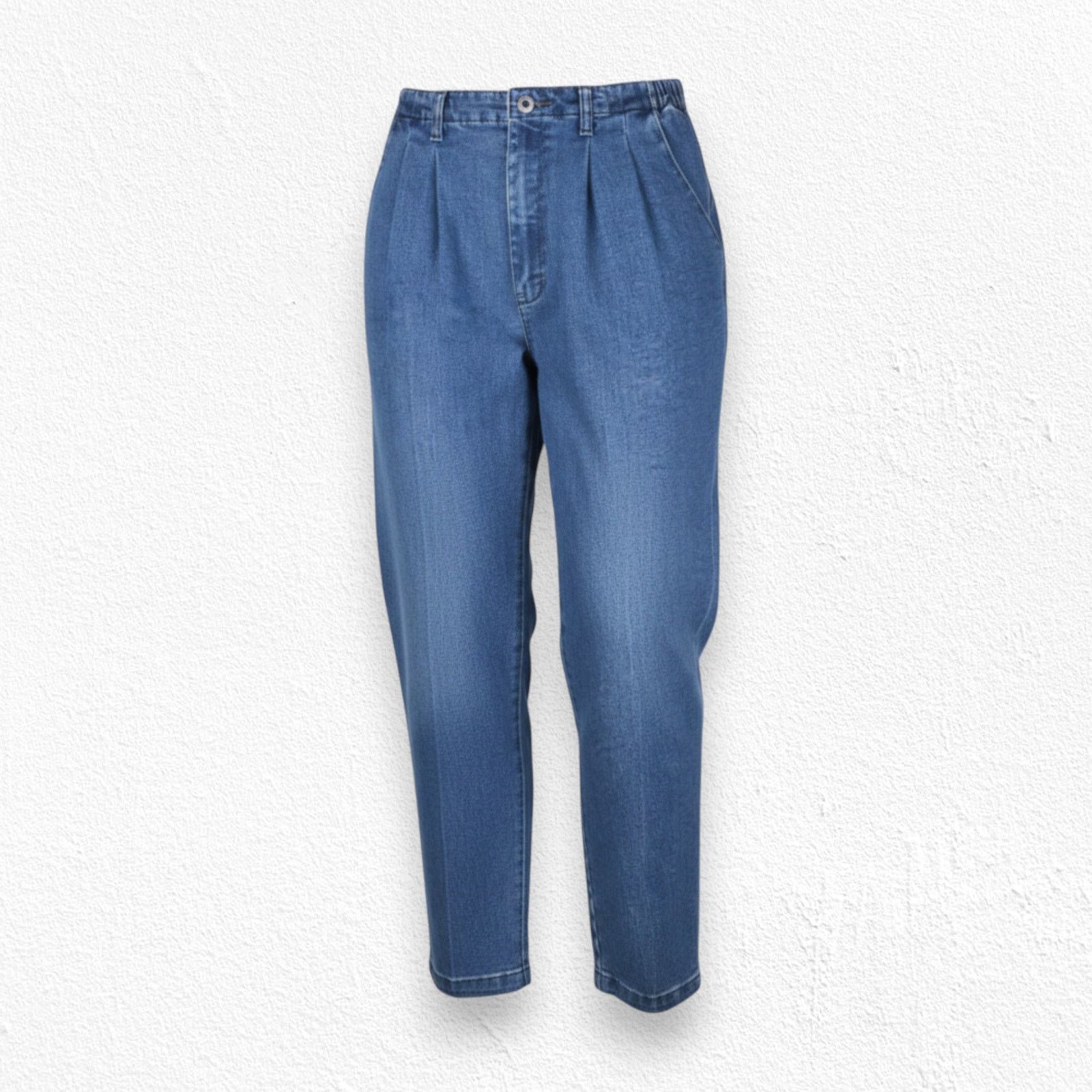 Vintage Vintage Medium Wash Mom Jeans Size 14P Size 36" / US 14 / IT 50 - 1 Thumbnail