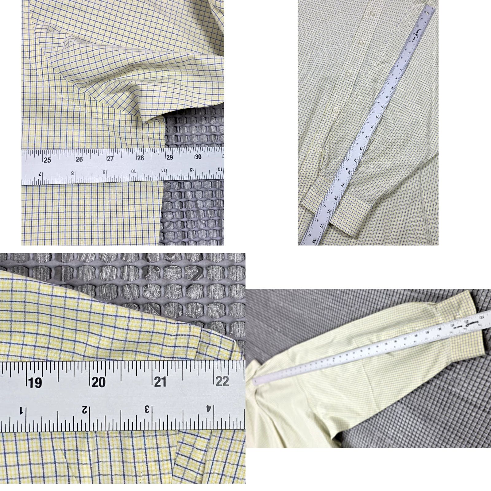 Polo Ralph Lauren VINTAGE Polo Ralph Lauren Mens Shirt Button-Up 17.5-32/33 Tattersall Long Sleeve Blue Yellow OCBD 90s Classic Designer Mens Size US XXL / EU 58 / 5 - 9 Thumbnail