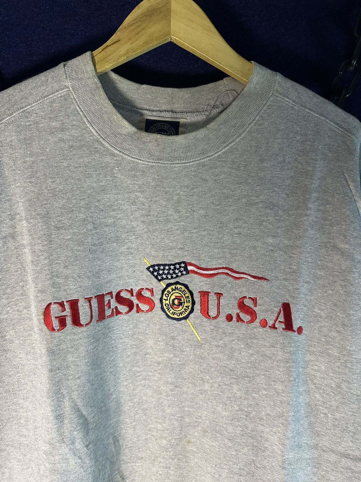 Guess Vintage 90s Guess U.S.A Embroidery Sweatshirt Size US L / EU 52-54 / 3 - 3 Thumbnail