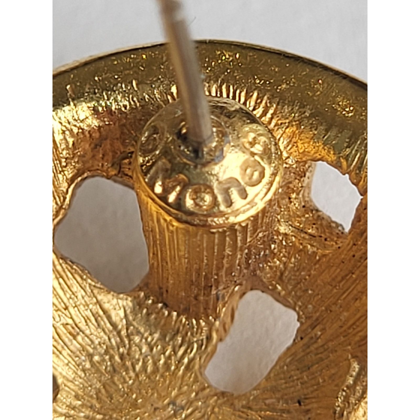Monet Vintage Gold Monet Earrings Pierced Signed Basket Weave Size ONE SIZE - 6 Thumbnail
