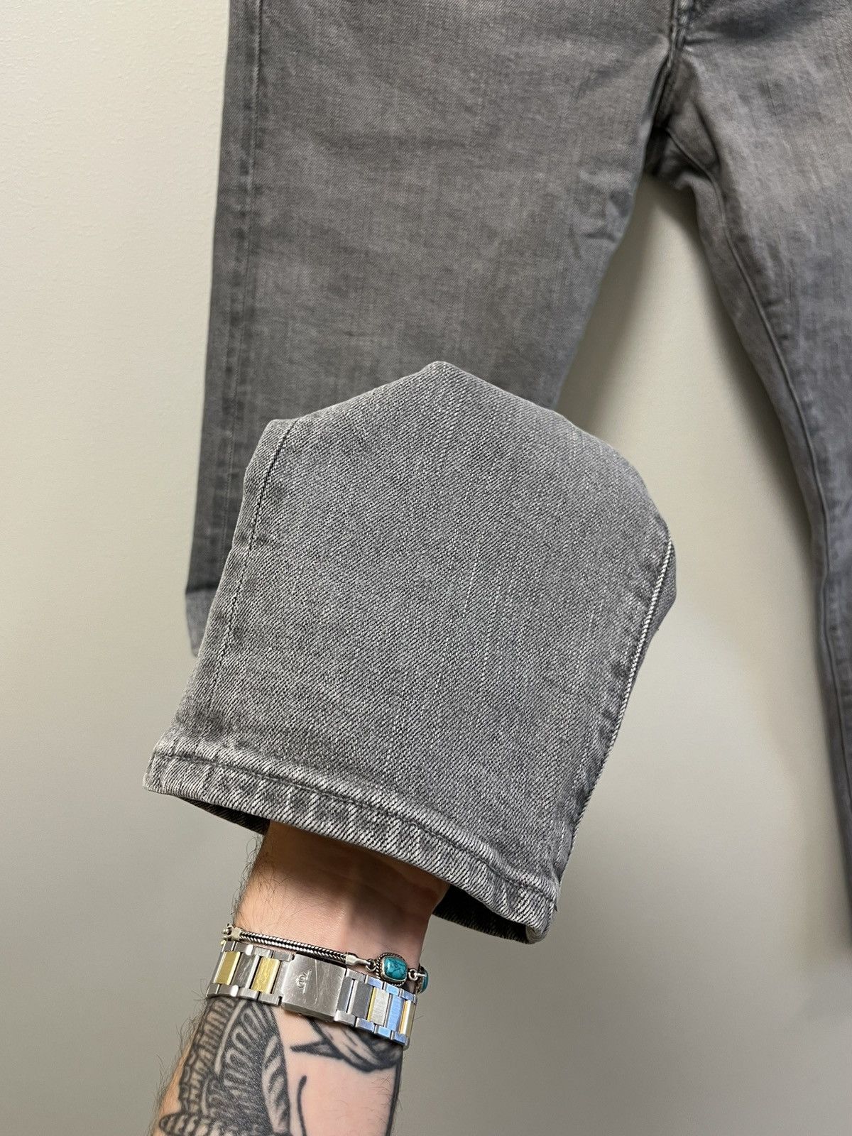 Tom Ford Grey wash selvedge denim slim fit Size US 31 - 8 Thumbnail