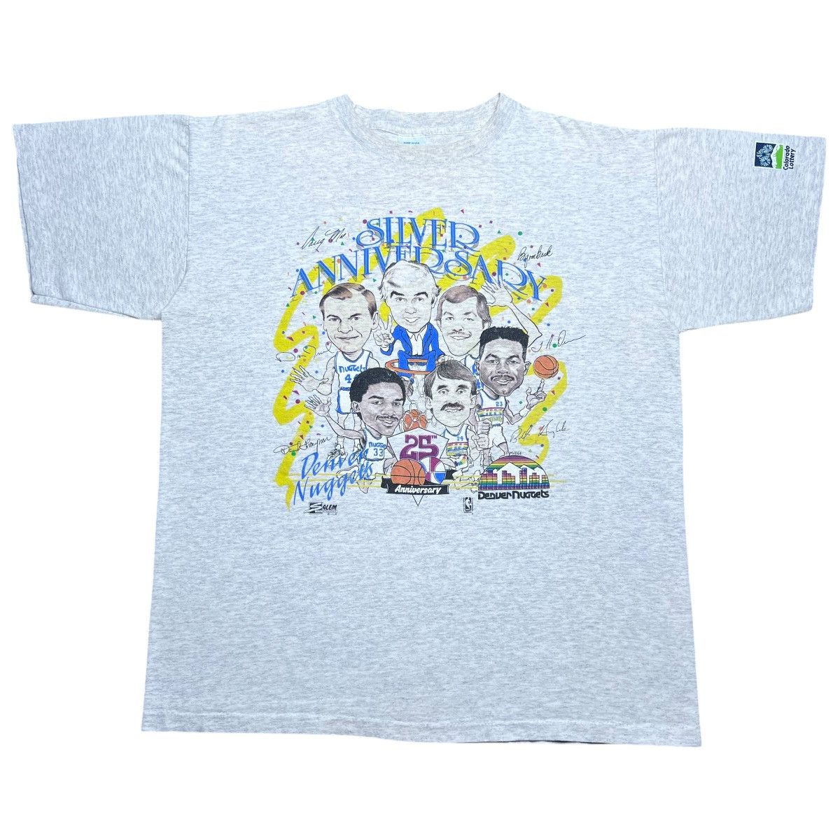 Salem Sportswear Vtg 1992 NBA Denver Nuggets Salem Sportswear Characture Tee Size US XL / EU 56 / 4 - 1 Thumbnail