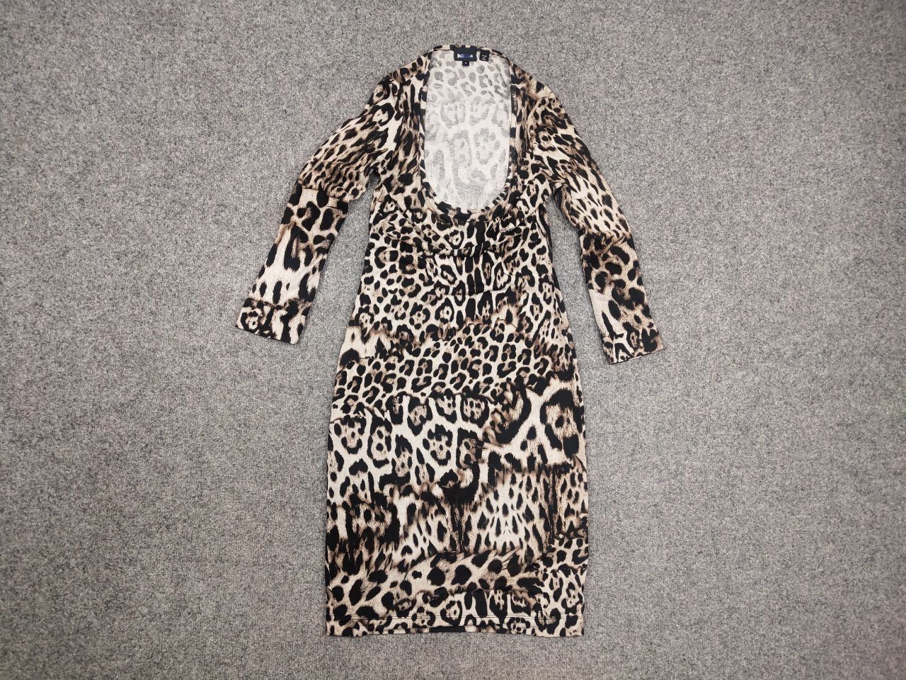 Just Cavalli Just Cavalli Design Leopard Animal Beige Print Midi Dress Size S / US 4 / IT 40 - 7 Thumbnail